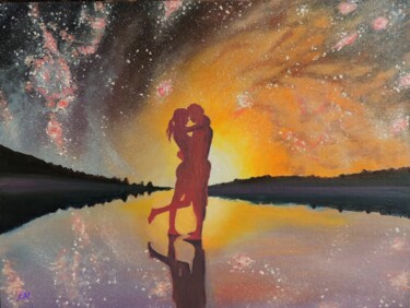 Картина под названием "Любовь это вселенная" - Максим Федькин, Подлинное произведение искусства, Масло