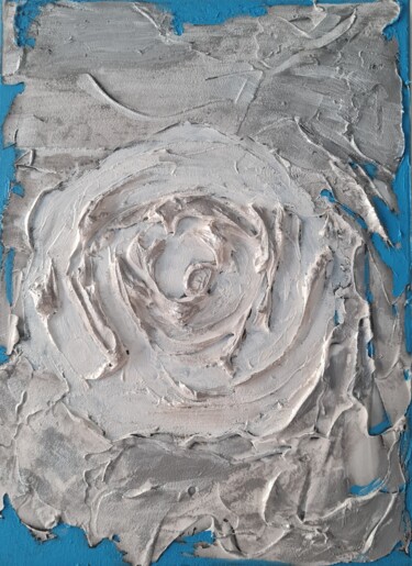 Картина под названием "White rose" - Maksim Gorshkov, Подлинное произведение искусства, Акрил