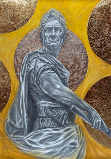 Dessin intitulée "Caesar in the Louvre" par Maksym Kulikov, Œuvre d'art originale, Graphite
