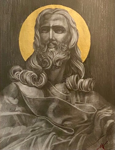 Рисунок под названием "The Jesus that Bern…" - Maksym Kulikov, Подлинное произведение искусства, Графит