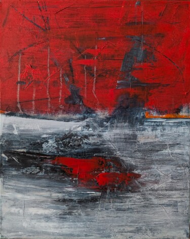Картина под названием "REd" - Maksym Rublov, Подлинное произведение искусства, Акрил