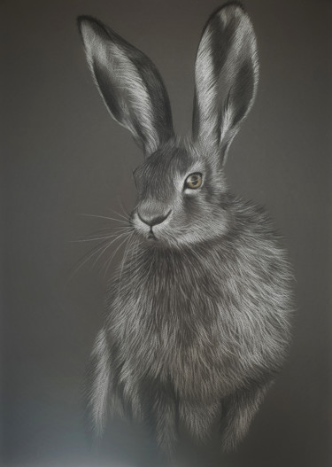 Tekening getiteld "Hare" door Malanij, Origineel Kunstwerk, Pastel