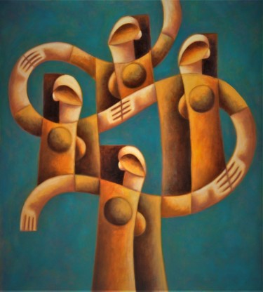 Painting titled "Endless dance" by Zsolt Malasits, Original Artwork, Oil
