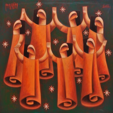 Картина под названием "Dance of angels 2." - Zsolt Malasits, Подлинное произведение искусства, Масло