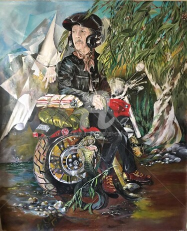 Pintura intitulada "M&M A l'ombre d'un…" por Malgor Sadlon, Obras de arte originais, Óleo