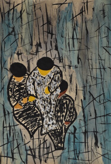 Schilderij getiteld "Three Wanderers" door Małgorzata Wartołowicz (Margot Sophie), Origineel Kunstwerk, Gouache