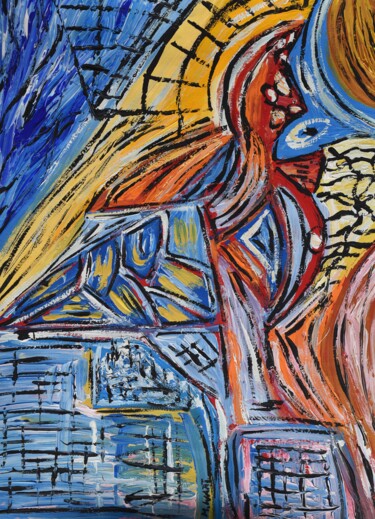 Картина под названием "Screaming Potbelly…" - Małgorzata Wartołowicz (Margot Sophie), Подлинное произведение искусства, Акрил