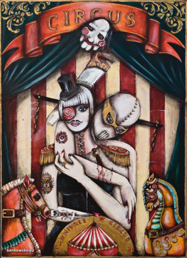 Schilderij getiteld "Carnivale" door Małgorzata Bańkowska, Origineel Kunstwerk, Acryl