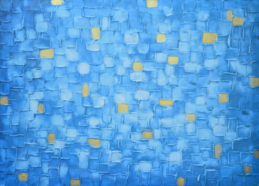Ζωγραφική με τίτλο "Starry Night" από Malinga Kumarasinghe, Αυθεντικά έργα τέχνης, Ακρυλικό Τοποθετήθηκε στο Ξύλινο φορείο σ…