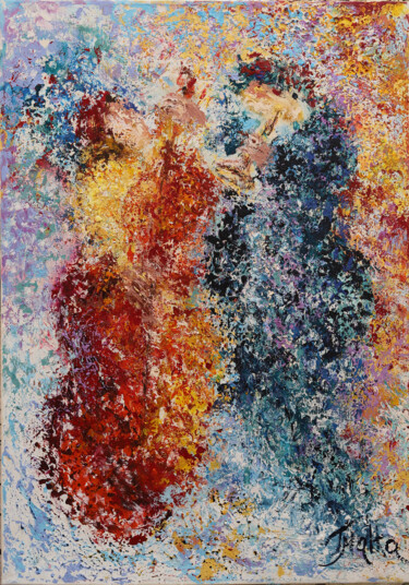 Peinture intitulée "Jazz (06/2024)" par Malka Tsentsiper, Œuvre d'art originale, Acrylique Monté sur Châssis en bois