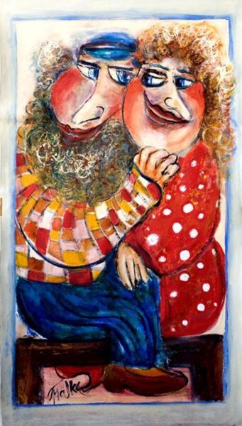 Painting titled "Lovely Talk" by Malka Tsentsiper, Original Artwork