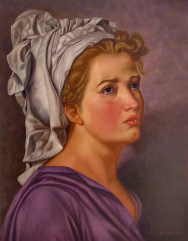 Pintura titulada "Mujer con turbante" por Magdalena Alles, Obra de arte original, Oleo