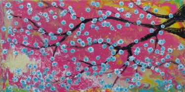 Malerei mit dem Titel "Blooming Flowers- 2" von Mallika Seth, Original-Kunstwerk, Acryl