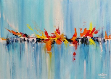 Painting titled "Fire and Ice #1" by Mallika Seth, Original Artwork, Acrylic