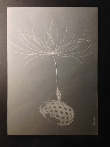 Sculpture titled "TARAXACUM /I" by Maluce, Original Artwork, Paper Mounted on Cardboard