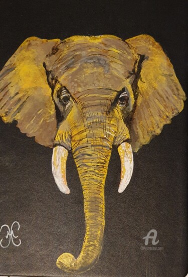 Disegno intitolato "Elephant carnet de…" da Maman Aigle, Opera d'arte originale, Pennarello
