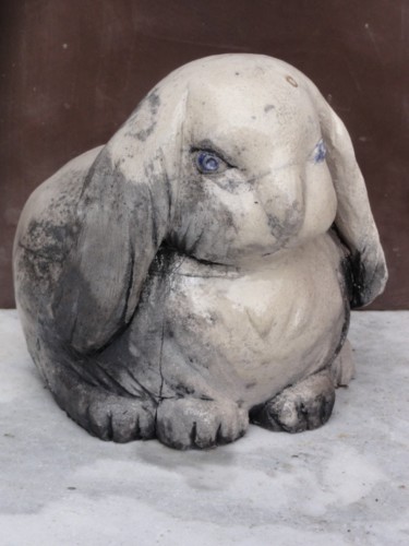 Sculpture intitulée "Mon gros lapin !" par France Lemaitre, Œuvre d'art originale