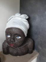 Sculpture intitulée "Enfant noire" par France Lemaitre, Œuvre d'art originale