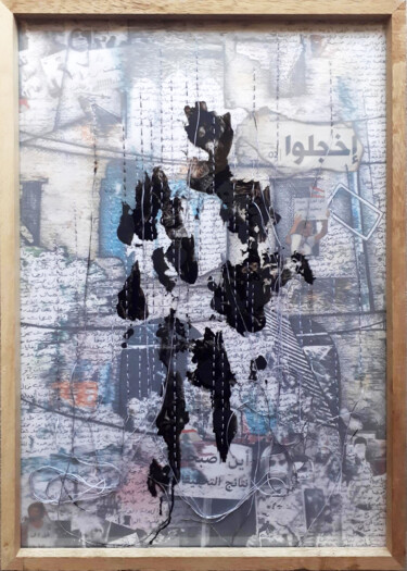 Collagen mit dem Titel "Ode to Beirut – Fig…" von Manar Ali Hassan, Original-Kunstwerk, Collagen