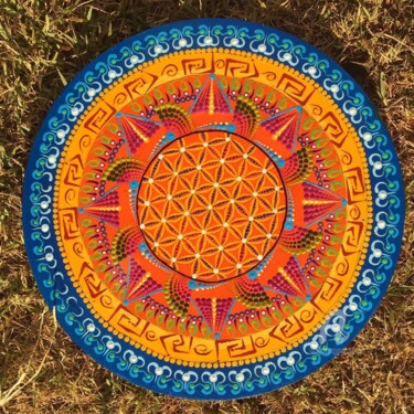 Pintura intitulada "Mandala decorative…" por Nicole Porto, Obras de arte originais, Acrílico