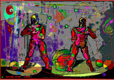 Digital Arts titled "Acrobats a" by Mandy Sand, Original Artwork, Digital Painting