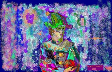 Digitale Kunst getiteld "Clown" door Mandy Sand, Origineel Kunstwerk, Digitaal Schilderwerk
