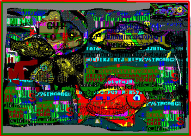 Arts numériques intitulée "Red Fish" par Mandy Sand, Œuvre d'art originale, Peinture numérique