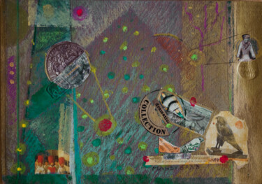Collages titulada "Bird and stamp" por Mandy Sand, Obra de arte original, Otro