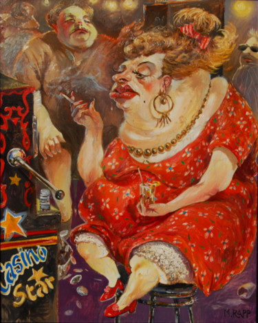 Malerei mit dem Titel "Slot Queen" von Manfred Rapp, Original-Kunstwerk, Öl