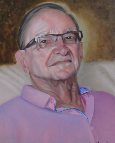 Painting titled "Pierre Paquette" by Manon Germain, Original Artwork, Oil