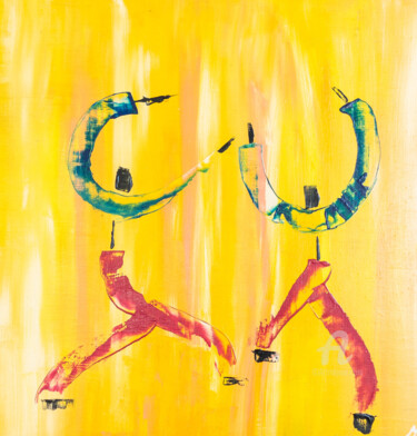 「La danseuse」というタイトルの絵画 Mano Girardによって, オリジナルのアートワーク, アクリル ウッドパネルにマウント