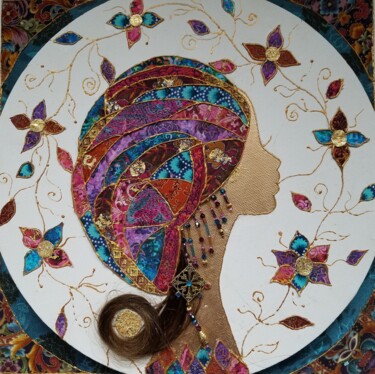 "Gaïa" başlıklı Tekstil Sanatı Manon tarafından, Orijinal sanat, Kolaj