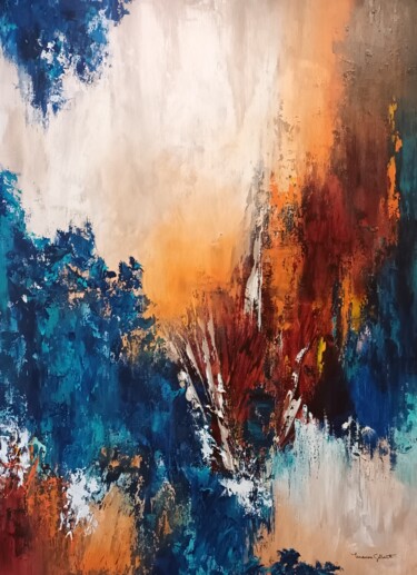 Peinture intitulée "Embrasement" par Manon Gilbert, Œuvre d'art originale, Acrylique Monté sur Châssis en bois