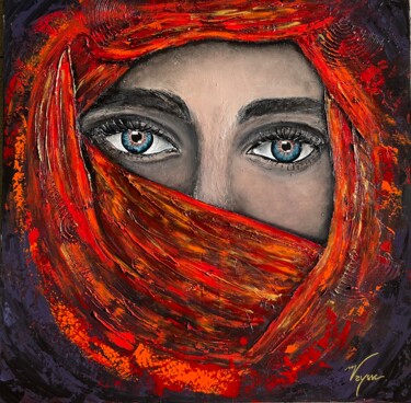 Peinture intitulée "Yeux perçants" par Manon Vaysse, Œuvre d'art originale, Acrylique Monté sur Châssis en bois