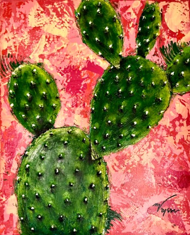 "Cactus 2" başlıklı Tablo Manon Vaysse tarafından, Orijinal sanat, Akrilik Ahşap Sedye çerçevesi üzerine monte edilmiş