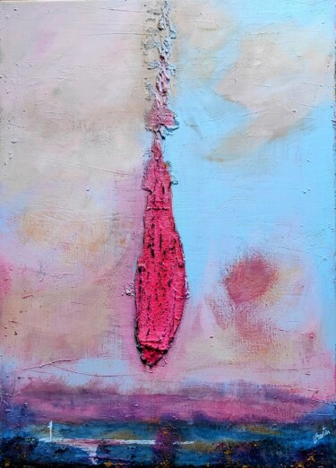 Painting titled "drop of L II" by Manoo Tedin, Original Artwork, Acrylic Mounted on Wood Stretcher frame