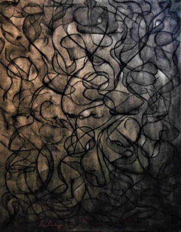 Malerei mit dem Titel "'ANGUSTIAS'  2009" von Manuel Santiago, Original-Kunstwerk, Öl Auf Keilrahmen aus Holz montiert