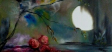 Pittura intitolato "Pomegranates And Mo…" da Mansoureh Ashrafi, Opera d'arte originale, Olio