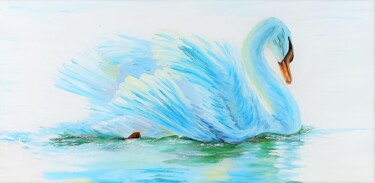 Peinture intitulée "Swan" par Mantas Naulickas, Œuvre d'art originale, Huile