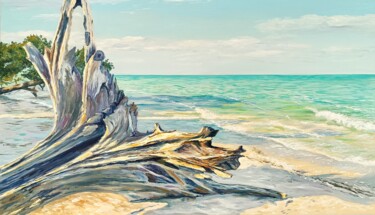 Pintura intitulada "Sandy shore" por Mantas Naulickas, Obras de arte originais, Óleo