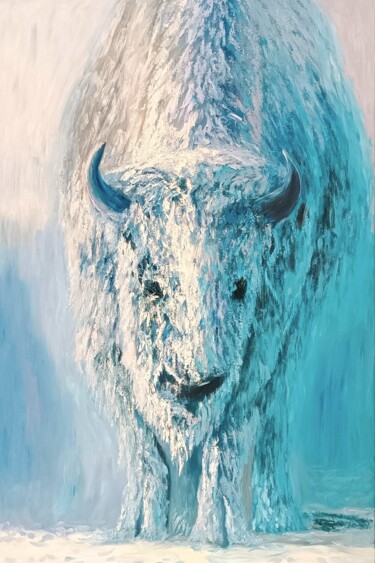 Картина под названием "Snow storm" - Mantas Naulickas, Подлинное произведение искусства, Масло