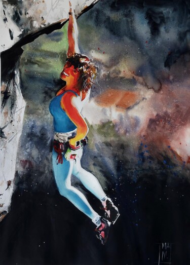 Malerei mit dem Titel "Catherine" von Manu Toxxic, Original-Kunstwerk, Aquarell