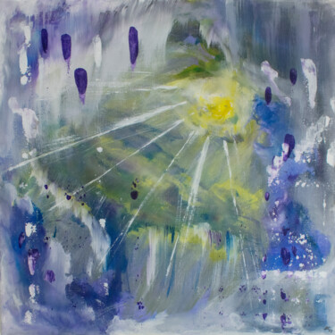 Malerei mit dem Titel "Follow the sun" von Manuel Backer, Original-Kunstwerk, Acryl Auf Keilrahmen aus Holz montiert