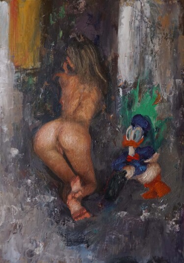 Painting titled "Donald" by Manuel Leonardi, Original Artwork, Oil