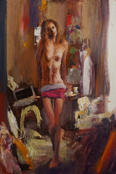 Peinture intitulée "La jupe aussi" par Manuel Leonardi, Œuvre d'art originale, Huile