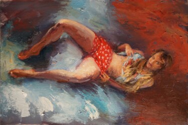 Malerei mit dem Titel "Alice" von Manuel Leonardi, Original-Kunstwerk, Öl