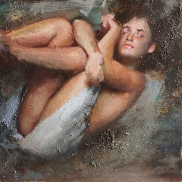 Malerei mit dem Titel "Mademoiselle rêve" von Manuel Leonardi, Original-Kunstwerk, Öl