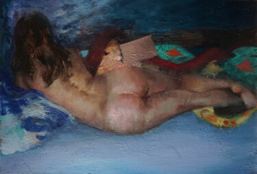 Malerei mit dem Titel "Sirène d'Aout 21" von Manuel Leonardi, Original-Kunstwerk, Öl
