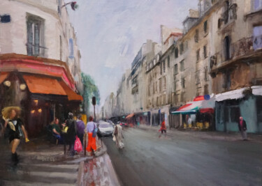 Schilderij getiteld "Faubourg Saint Anto…" door Manuel Leonardi, Origineel Kunstwerk, Olie