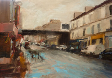Pintura titulada "Paris,rue d'Avron,2…" por Manuel Leonardi, Obra de arte original, Oleo